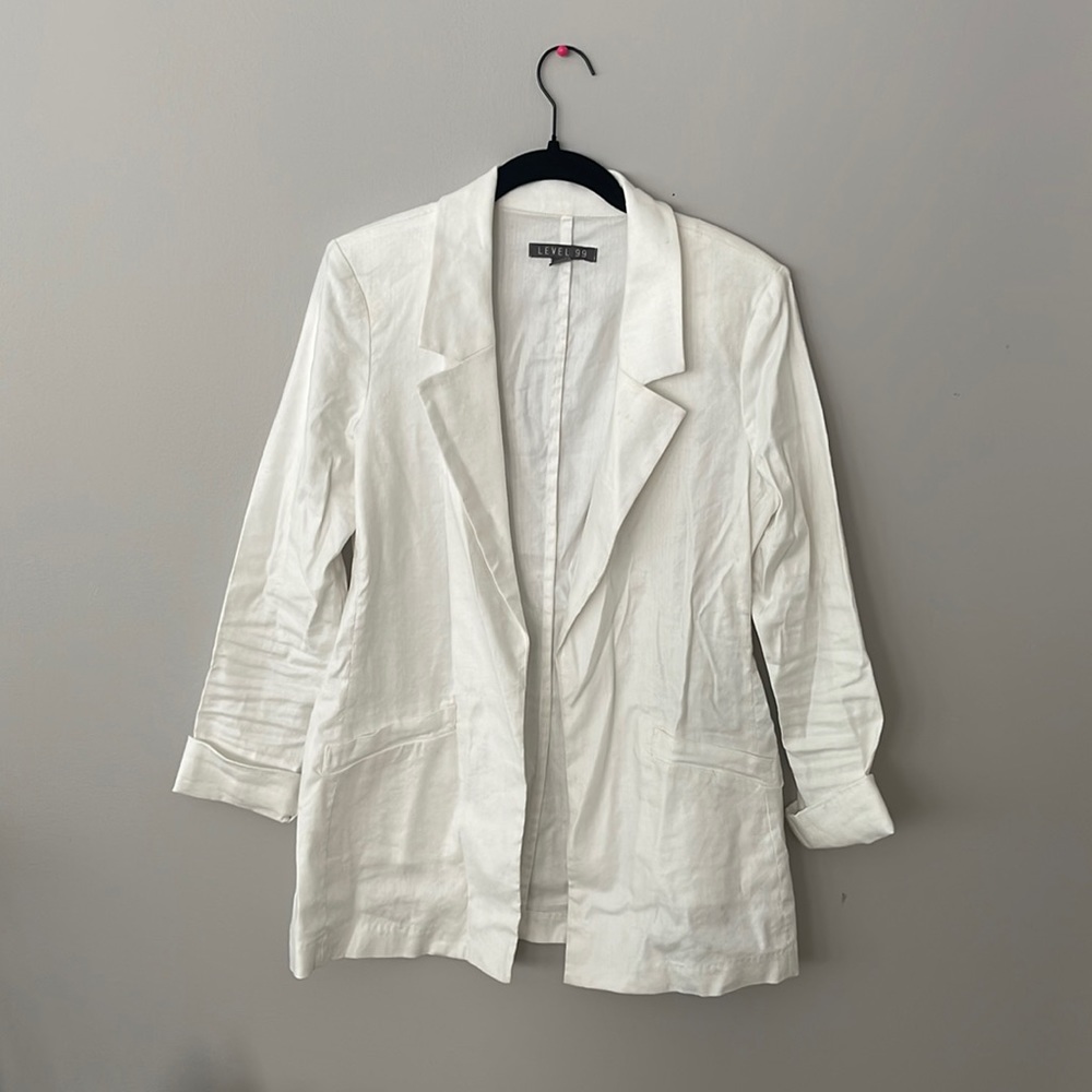 Linen white blazer
